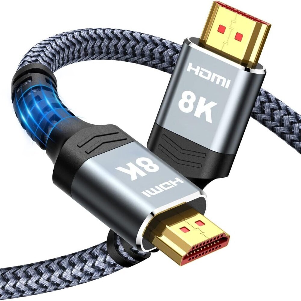 8K@60 HDMI Cable 10FT/3M, 48Gbps 2.1 High Speed HDMI Braided Nylon 4K120 144Hz R